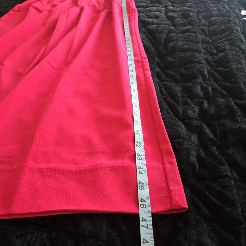 Hot Pink Wide Leg Belted High Rise Preppy Pant Size 10 NWT - Picture 8 of 11